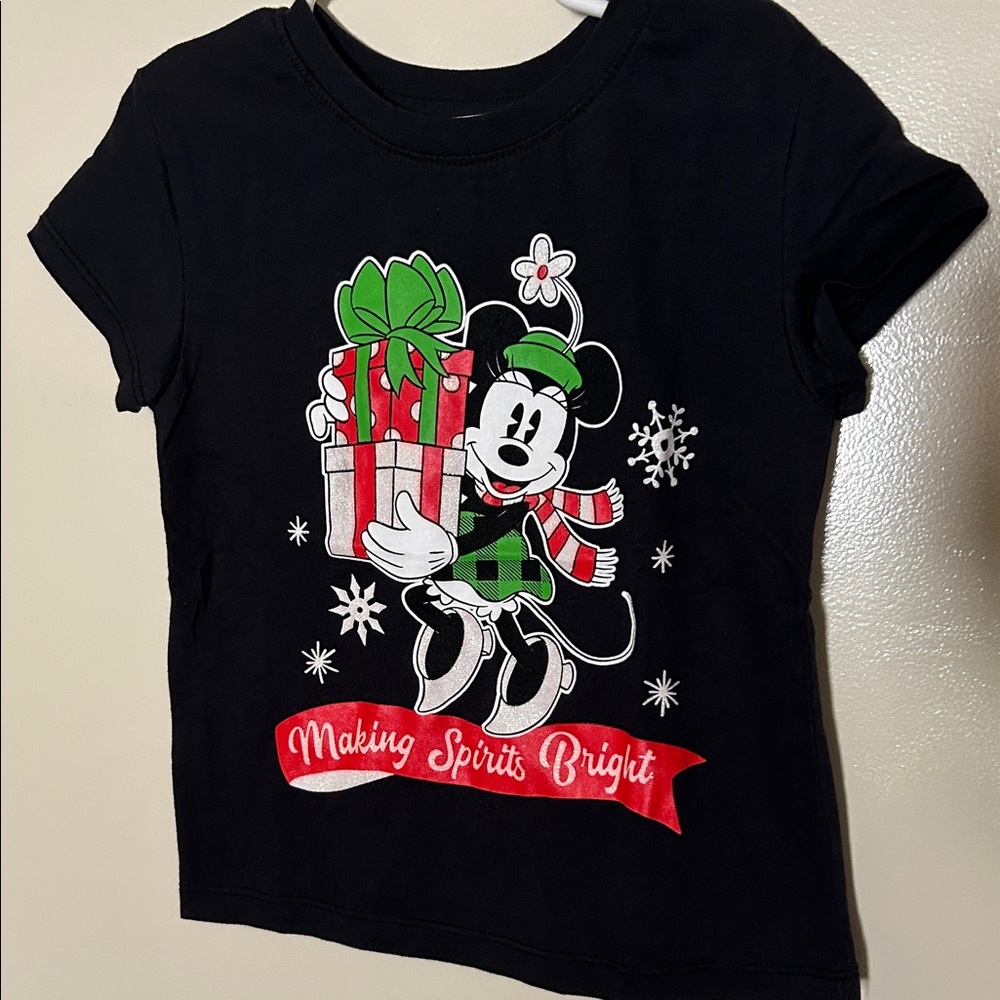 Disney Black Tee with Festive Mickey Mouse